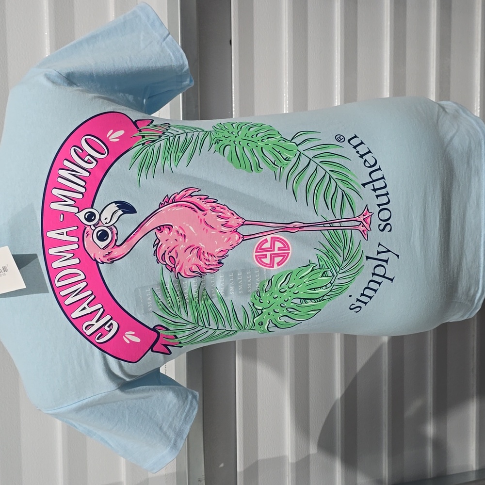 Simply Southern " Grandma Mingo" Light Blue T-shirt Size Small NWT‎